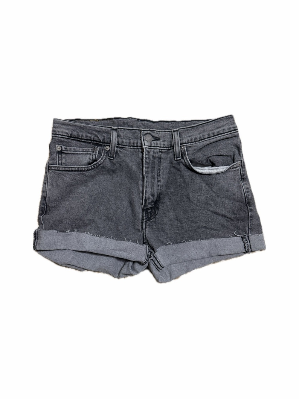 Signature by Levi Strauss Charcoal Rolled Hem Jean Shorts